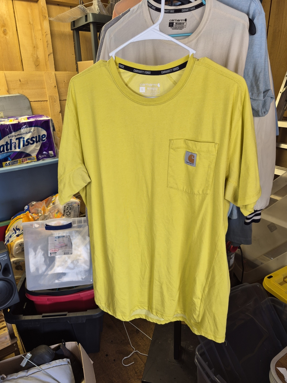Carhartt Short-Sleeve Pocket Tee in Bright Yellow Bin 51